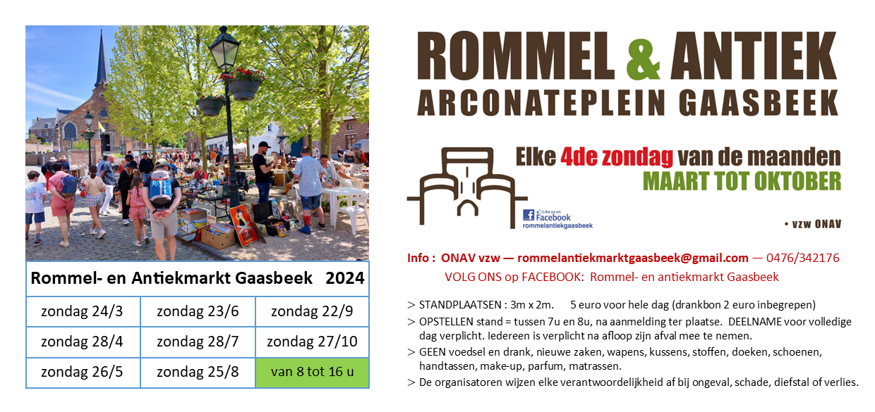 Rommelmarkt-Antiekmarkt Gaasbeek 2024