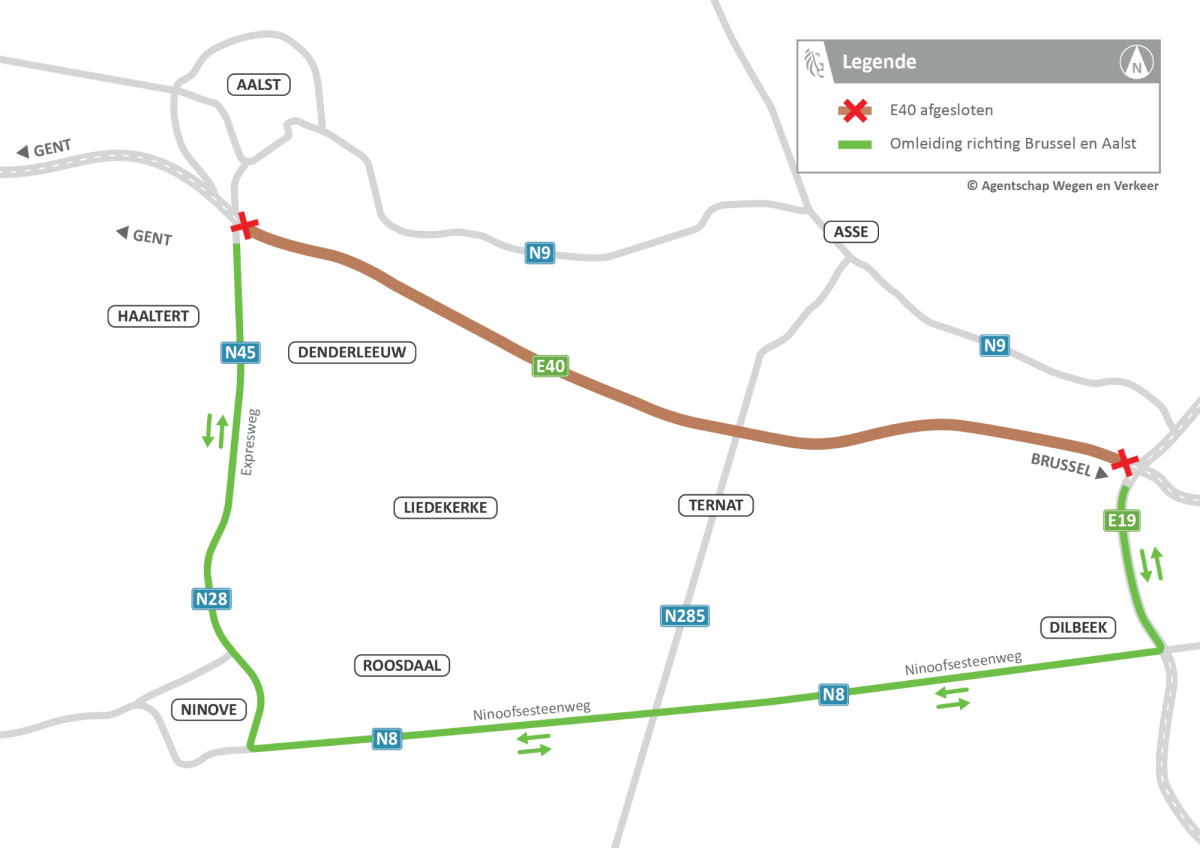 E40 Groot-Bijgaarden: vanaf dinsdagavond versmalde rijstroken voor ...